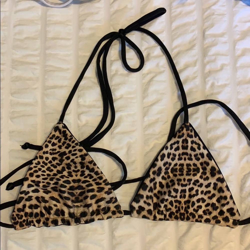 Leopard print Lali + Layla bikini top